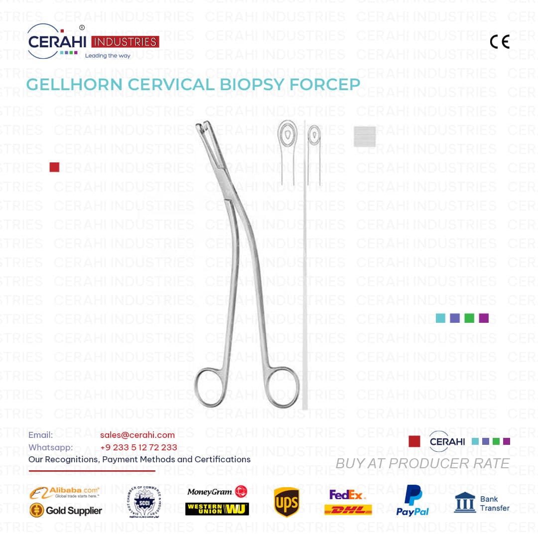 Buy Gellhorn Cervical Biopsy Forcep Durable and High Quality Crocodile Forceps