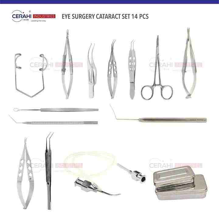 Get Premium 14 Pcs Ophthalmic Ocular Set High Quality Instruments with Stainless Box by Cerahi