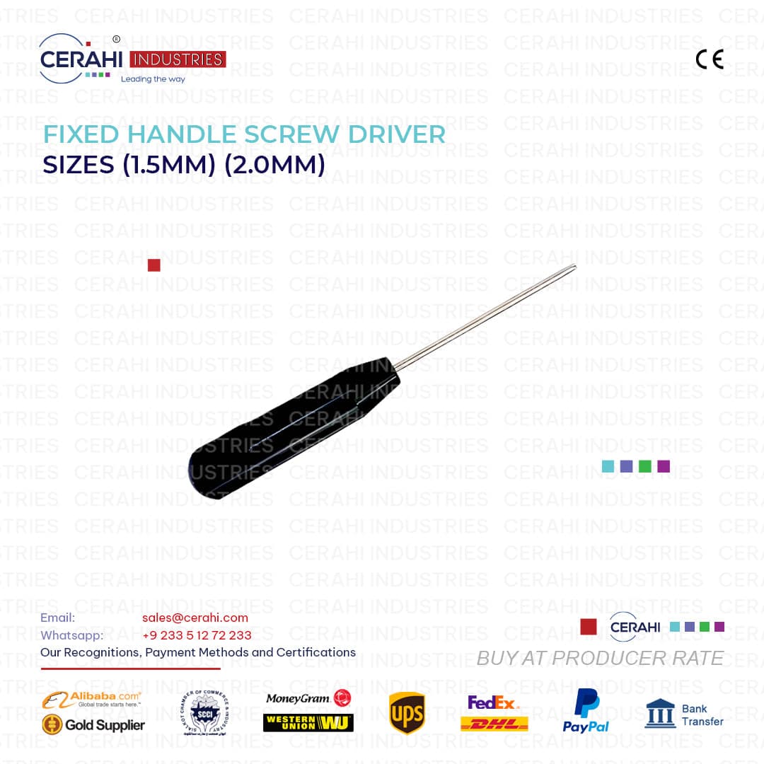 Buy High quality Fixed Handle Screw Driver (1.5mm) (2.0mm) for Maxillofacial Surgery by Cerahi