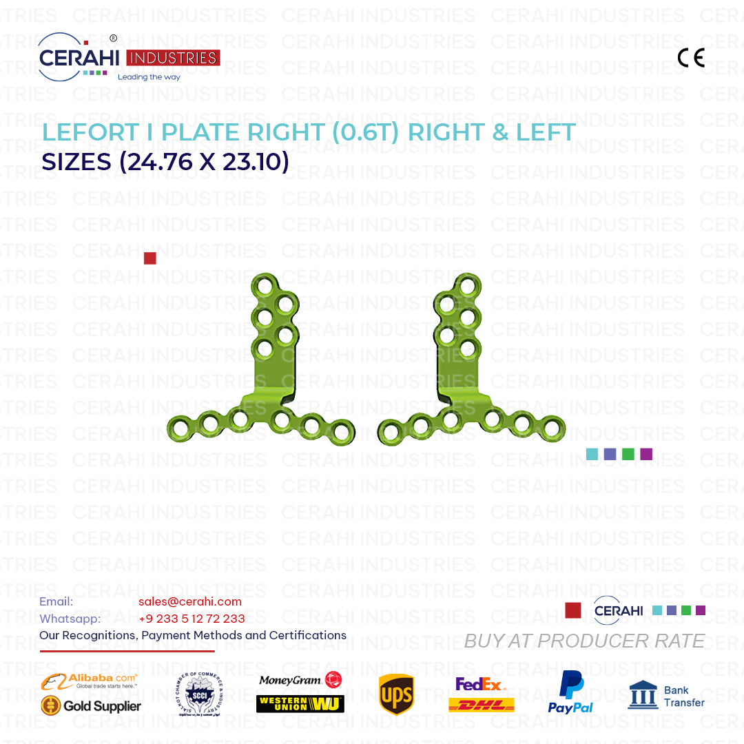 Lefort Plate Right 0.6T Right & Left Sizes 24.76 X 23.10