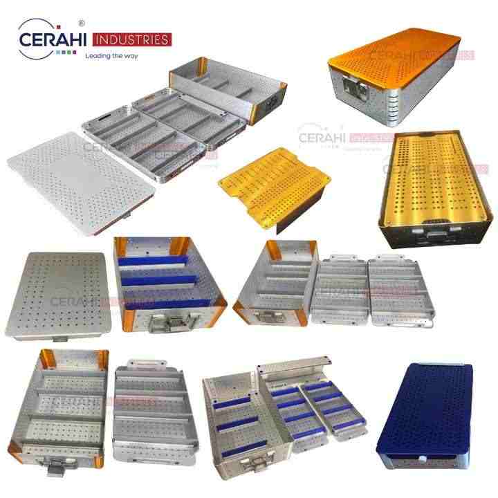 Instrument Boxes Empty Aluminum Small Sterilization Box without Tray and Button Lock Best Quality Surgical Supplies