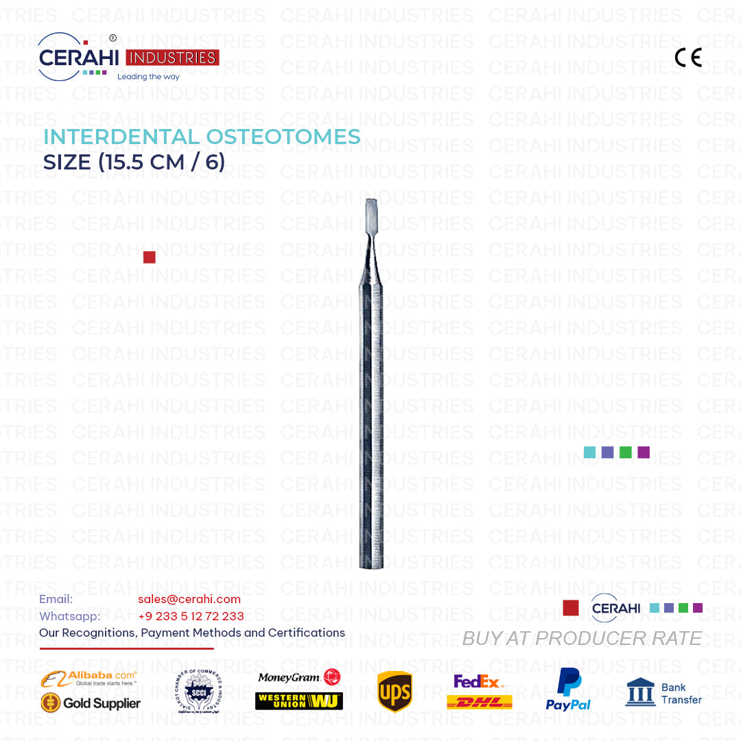 Interdental Osteotomes 15.5 cm 6 | Cerahi Industries