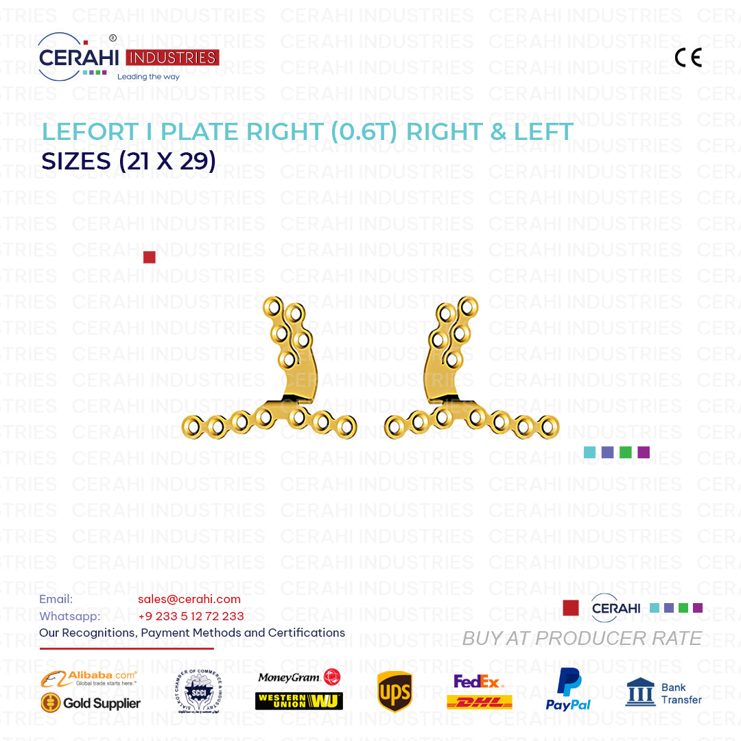 Lefort Plate Right 0.6T Right & Left Sizes 21 X 29