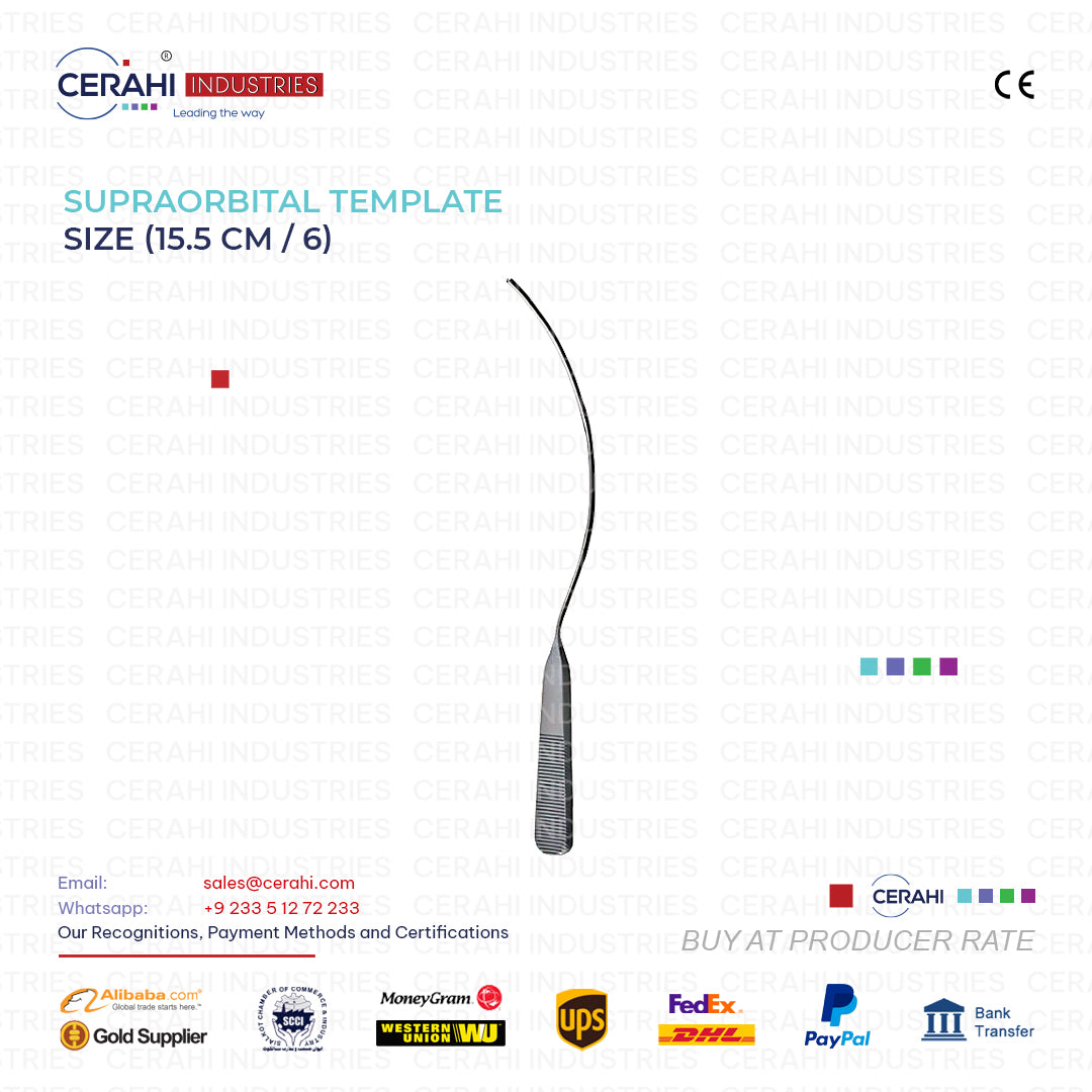 Supraorbital Template 15.5CM Premium Maxillofacial Surgical