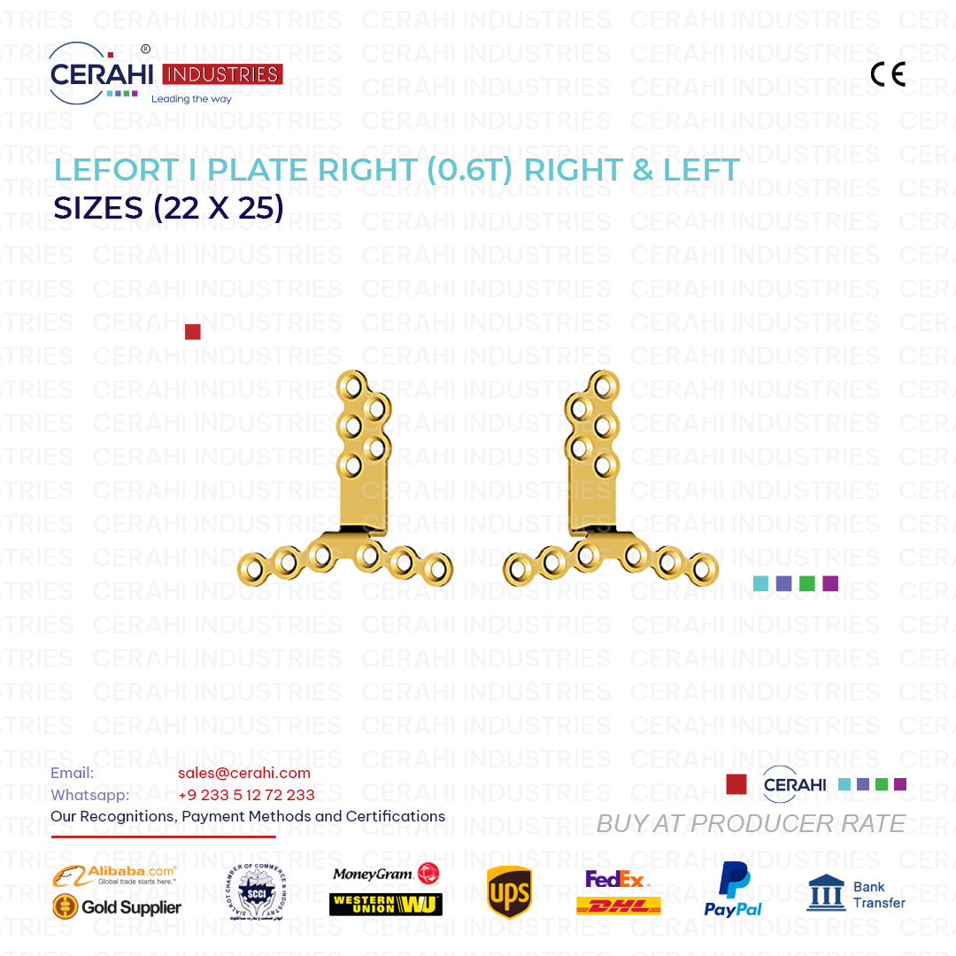 Lefort I Plate Right 0.6T Right & Left Sizes 22 X 25