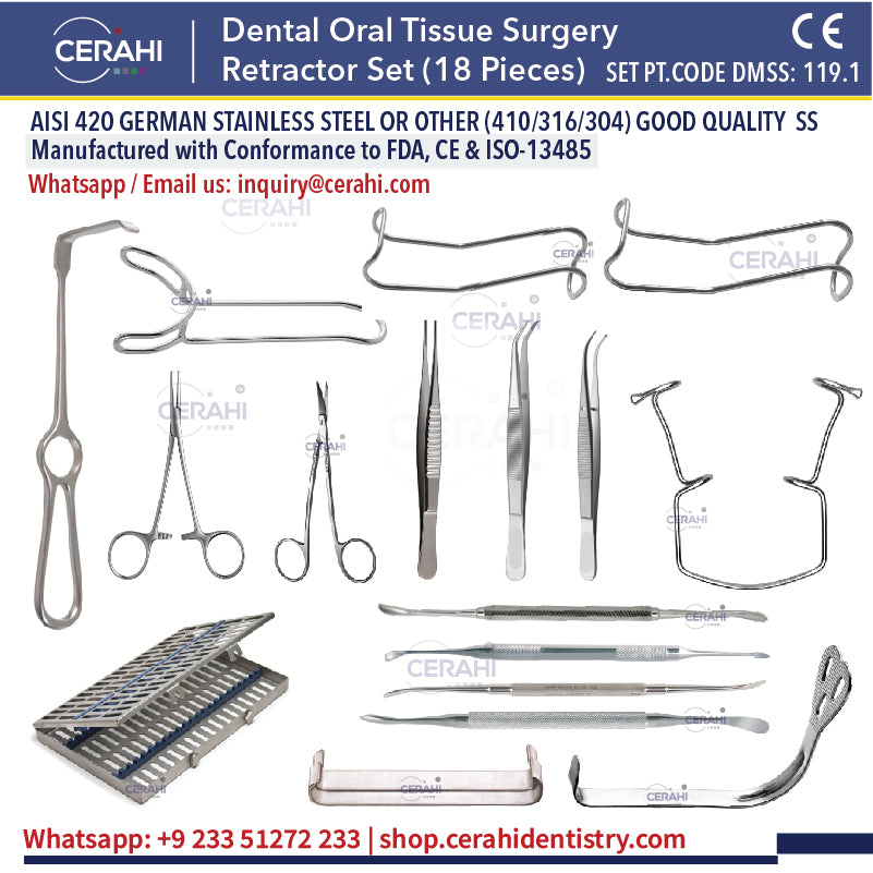 Dental Oral Tissue Surgery Retractor Set