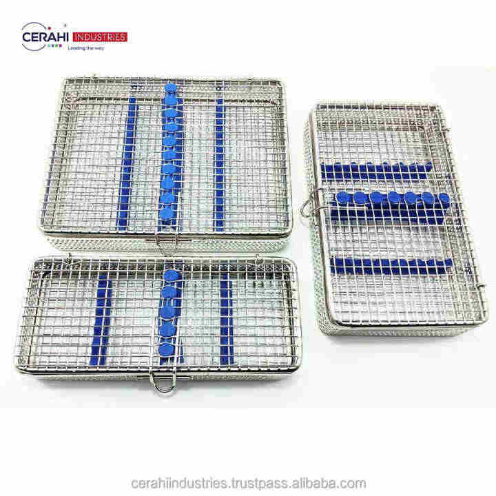 Mesh Sterilization Trays Stainless Steel Wire Mesh Box for Surgical Instruments all Sizes Mesh Basket Top Quality
